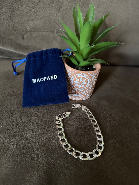 Other - MAOFAED Sterling Silver Chunky Cuban Chain Bracelet Unisex